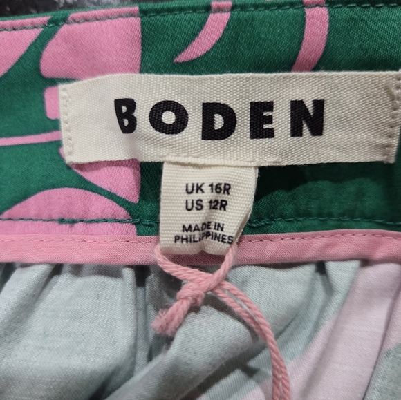 Boden Green Midi Skirt with Pink Lobster Print - Size 12R - Picture 8 of 12